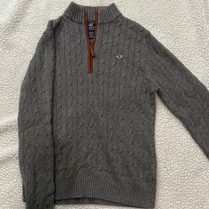 Vineyard Vines Gray cable knit boys sweater